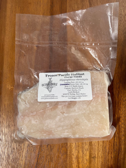 FROZEN & VAC SEALED - Pacific Halibut - 1 lb